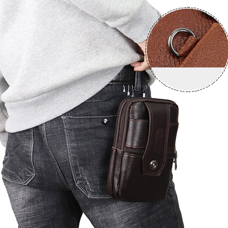 Joris | Vintage Leather Men's Crossbody Hip Bag with Adjustable Strap
