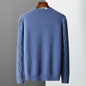 Unisex Cashmere Sweater – Relaxed Fit – Cable Knit – Ribbed Crew Neck-6