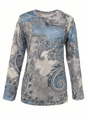 Elegant women's sweater with art printing for winter-2