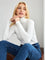 Sweater in stylish two -color design with turtleneck for women-1