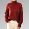 Sweater with elegant and warm turtleneck, cross-stitch design, unisex-2