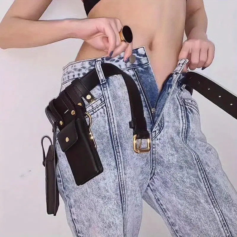 Isla | PU Leather Color Block Waist Bag