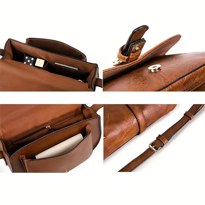 Charlotte | Women's Vintage PU Leather Saddle Bag
