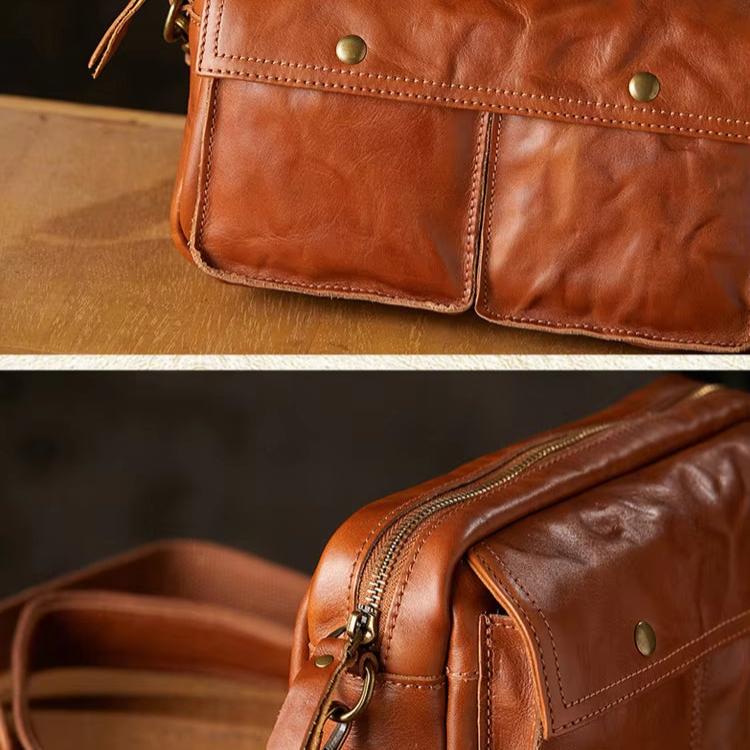 Elias | Men's Cowhide Leather Crossbody Travel Messenger Bag