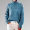 Sweater with elegant and warm turtleneck, cross-stitch design, unisex-3