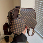 Eva | Leather Shoulder Bag Set with Geometric Pattern