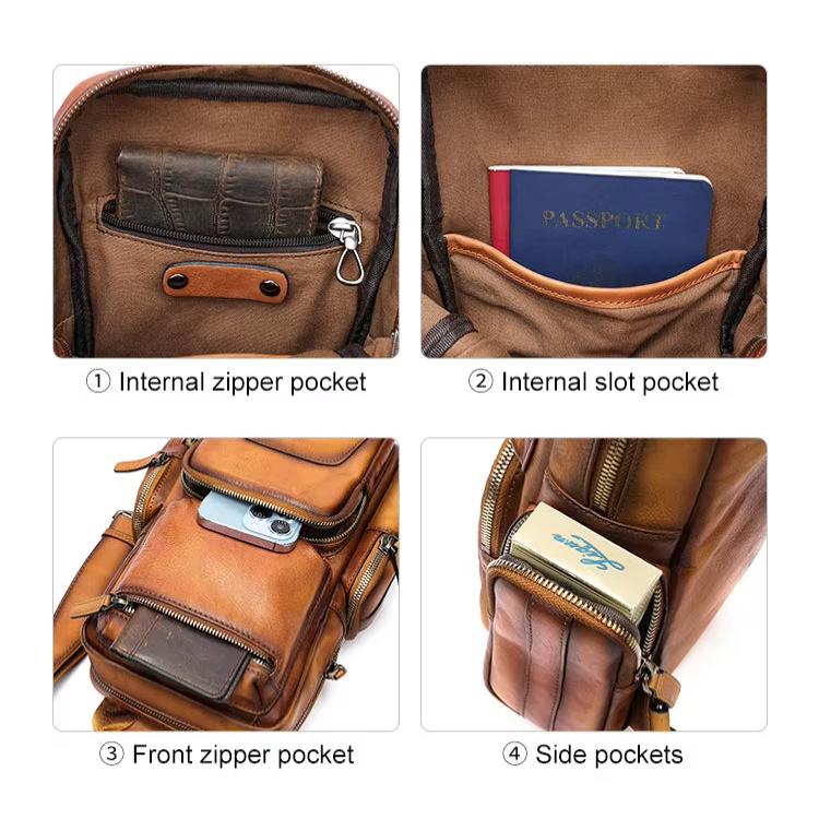 Liam | Vintage Cowhide Leather Shoulder Bag Travel Bag