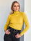 Sweater in stylish two -color design with turtleneck for women-4