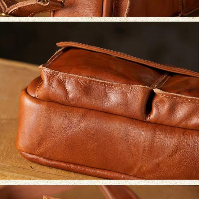 Elias | Men's Cowhide Leather Crossbody Travel Messenger Bag