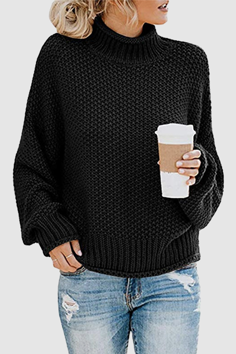 Classic patchwork sweater with elegant collar for winter-3
