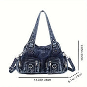 Daisy | Vintage Washed Denim Crossbody Messenger Bag