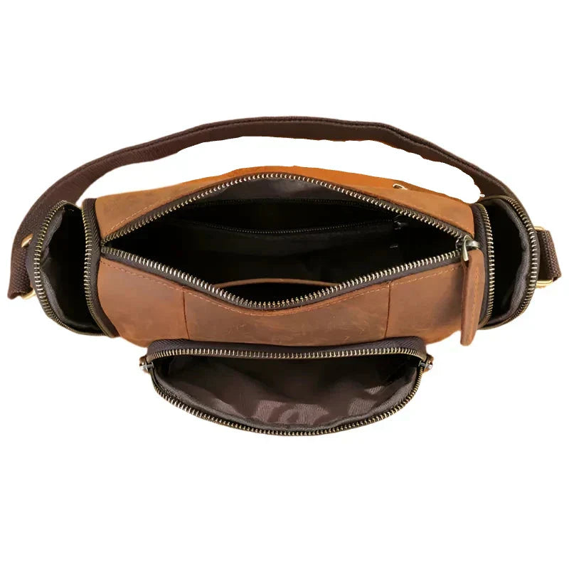 Kai | Men's Vintage Leather Crossbody Sling Travel Bag