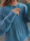 Fluffy knitting sweater made of acrylic fiber for women-1