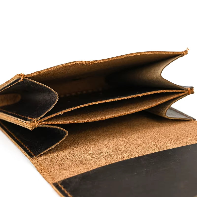 Lucas | Vintage Bifold Rundleather Travel Wallet with Snap Closure