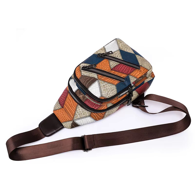 Fleur | Women's Color Block Crossbody Bag made of embossed PU Leather