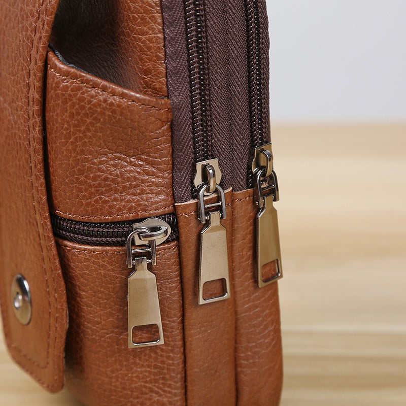 Joris | Vintage Leather Men's Crossbody Hip Bag with Adjustable Strap