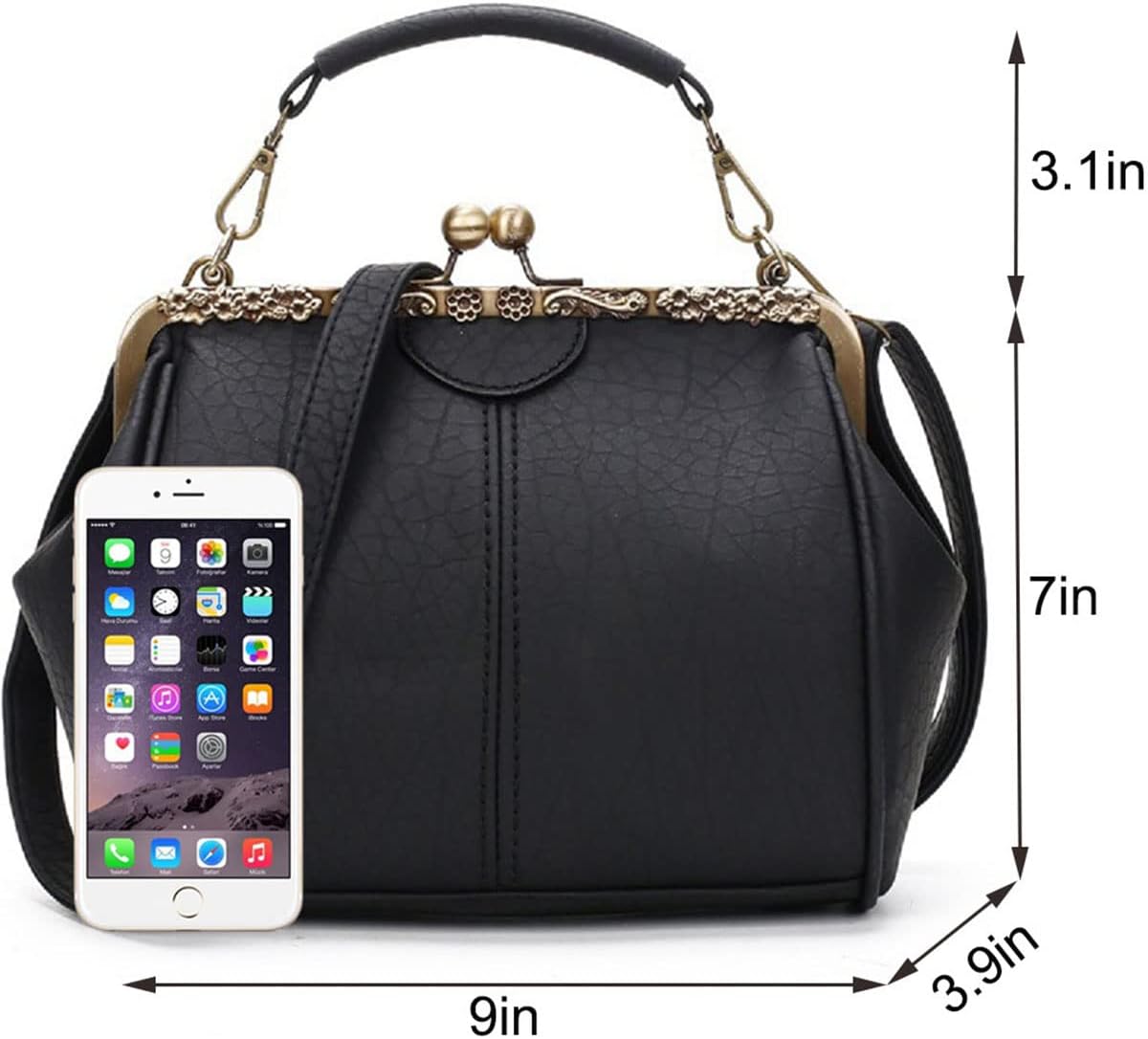 Isla | Vintage Kiss-Lock Crossbody Bag
