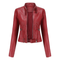 Women's zipper short biker jacket | Long -sleeved-4