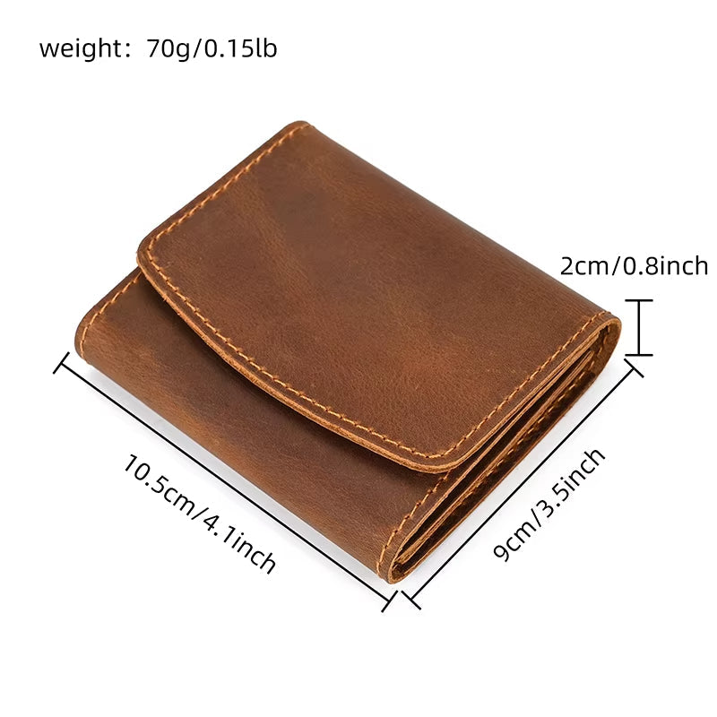 Lucas | Vintage Bifold Rundleather Travel Wallet with Snap Closure
