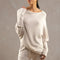 Sweater with asymmetrical draping and loose cut for women-1