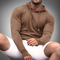 Men’s Slim Fit Hoodie - Ribbed Knit - Long Sleeve - Adjustable Drawstring-5