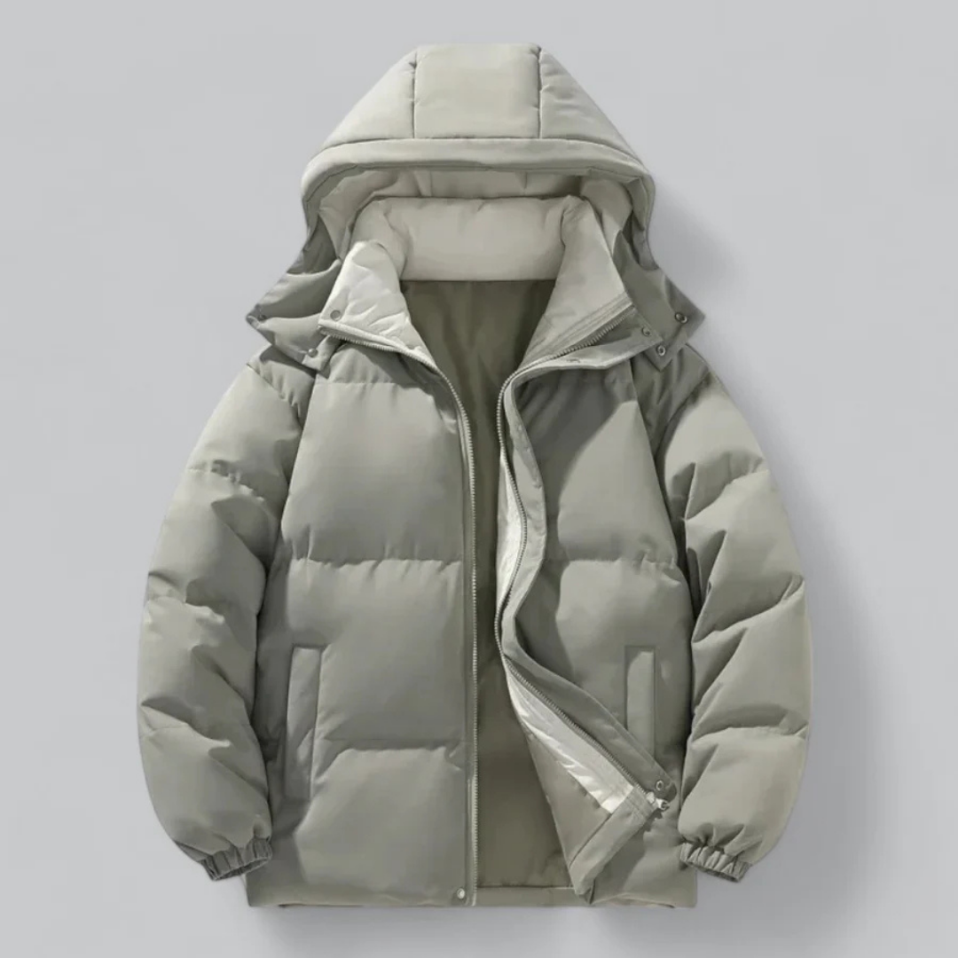 Men's buffer zipper winter jacket | hood-4