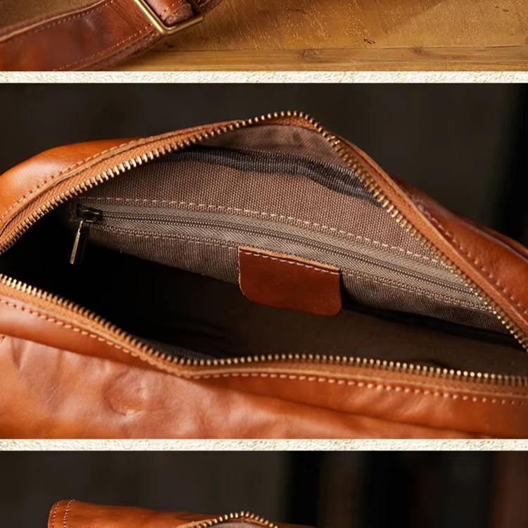 Elias | Men's Cowhide Leather Crossbody Travel Messenger Bag