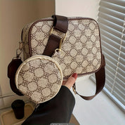 Eva | Leather Shoulder Bag Set with Geometric Pattern