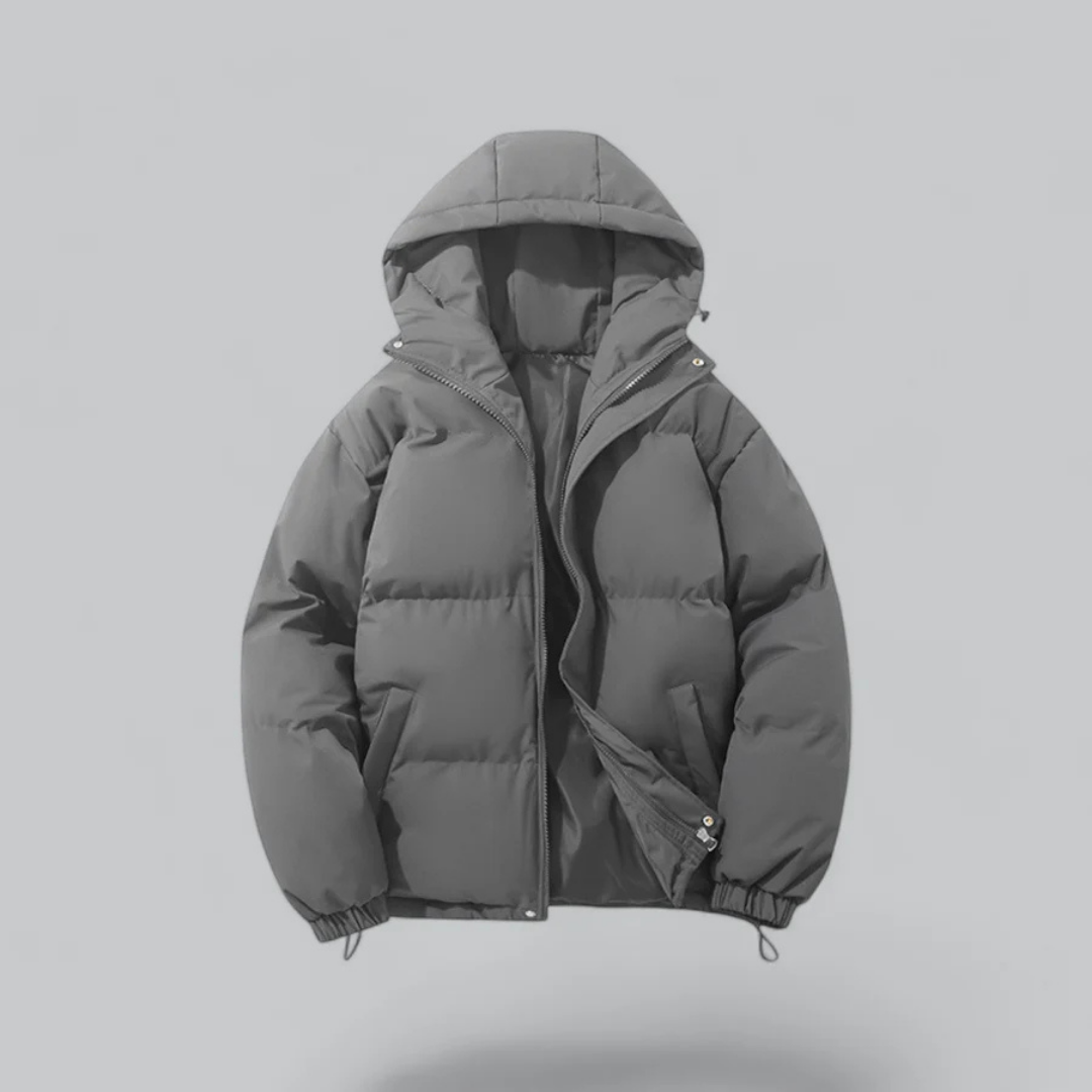Unisex buffer short hood jacket | zipper-3