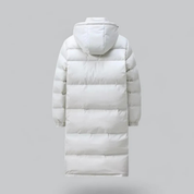 Men's long buffer button down jacket | Hood-4