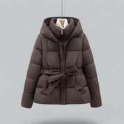 Women Winter Bell Belt hood jacket | Short-2