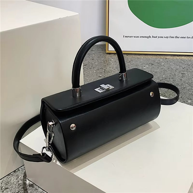 Eva | Vintage Leather Cylinder Crossbody Sling Handbag