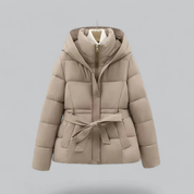 Women Winter Bell Belt hood jacket | Short-4