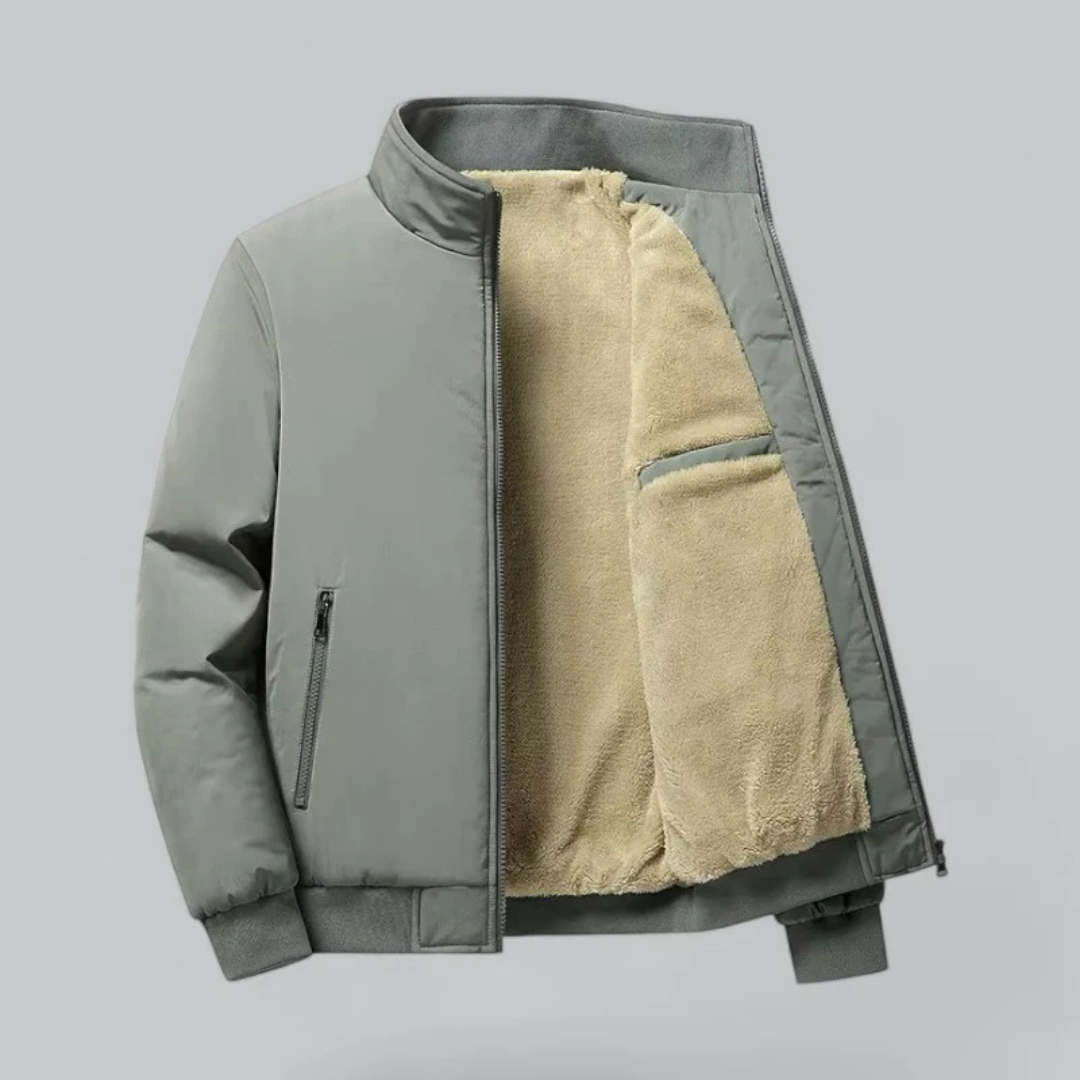 Men's warm winter zipper jacket | Long -sleeved-2