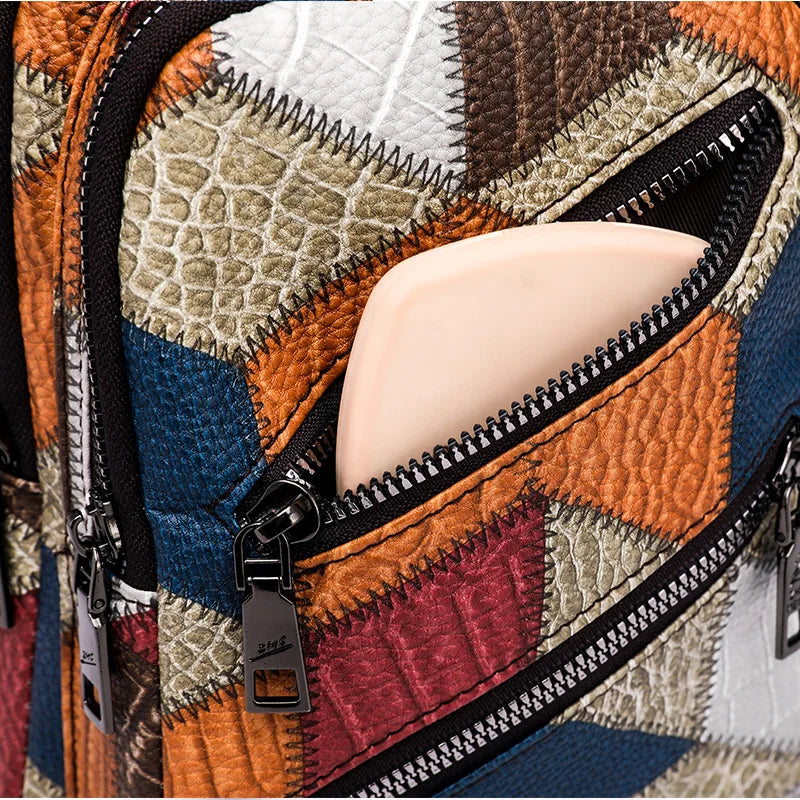 Fleur | Women's Color Block Crossbody Bag made of embossed PU Leather