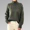 Sweater with elegant and warm turtleneck, cross-stitch design, unisex-6