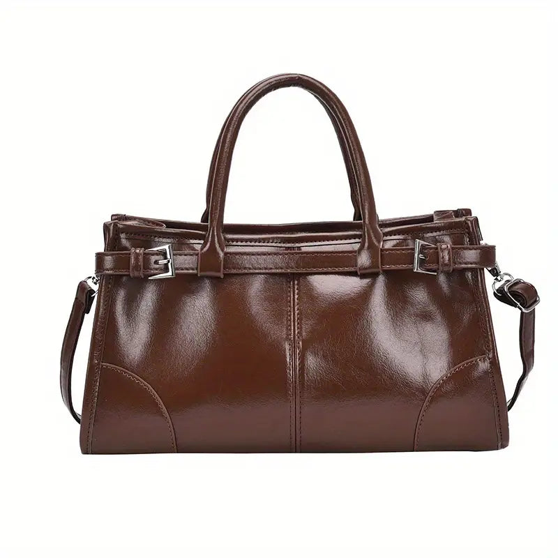Clara | Large Retro Leather Shoulder Bag