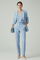 Chic Women's Blazer Set with Defined Silhouette and Straight-Leg Trousers for Professional and Casual Style 7