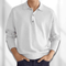 Men’s Polo Sweater - Knitted Texture - Long Sleeve - Classic 3-Button Collar-3