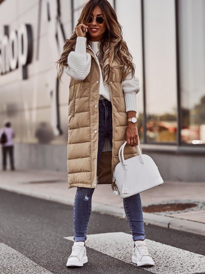 Juliette Bodywarmer | Stylish quilted knee-length vest for women