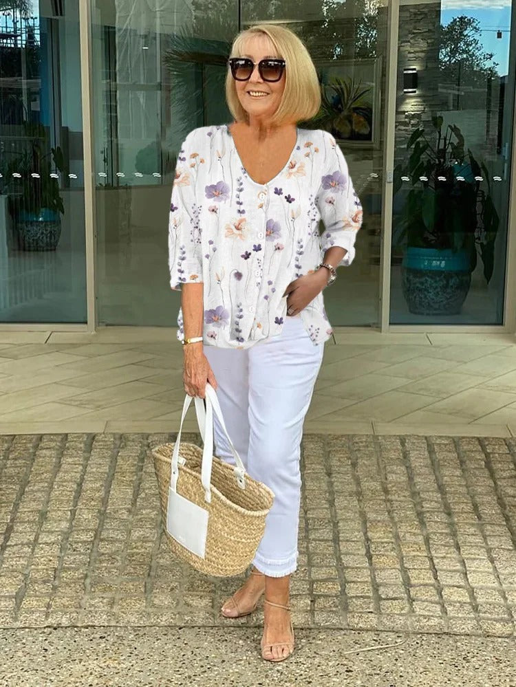 Elegant Floral Top for Women - Lightweight Summer Style 2