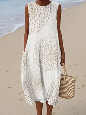 Elegant Sleeveless Maxi Dress for Women - Textured Summer Dress for Formal Events and Casual Gatherings 0