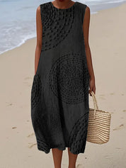 Elegant Sleeveless Maxi Dress for Women - Textured Summer Dress for Formal Events and Casual Gatherings 1