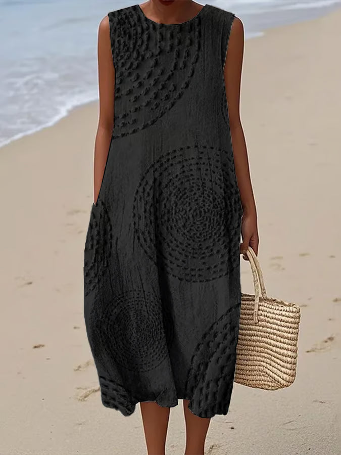 Elegant Sleeveless Maxi Dress for Women - Textured Summer Dress for Formal Events and Casual Gatherings 1