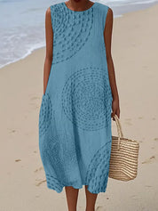 Elegant Sleeveless Maxi Dress for Women - Textured Summer Dress for Formal Events and Casual Gatherings 3