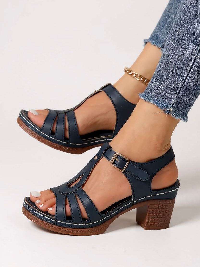 Elegant Women's Sandals with Lift Block Heel for Comfort and Style 6