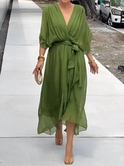 Elegant Wrap Midi Dress for Women - Flattering Summer Style 1