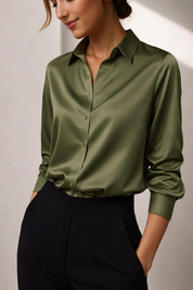 AMILY | Casual Loose Satin Blouse