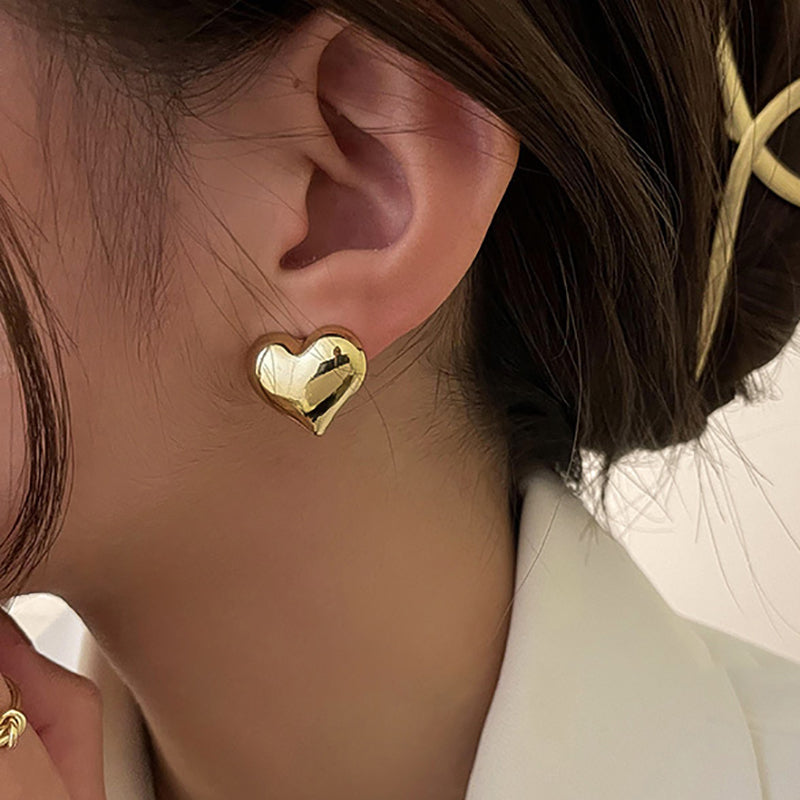 HeartGlow | Bold Heart Earrings for Chic Elegance