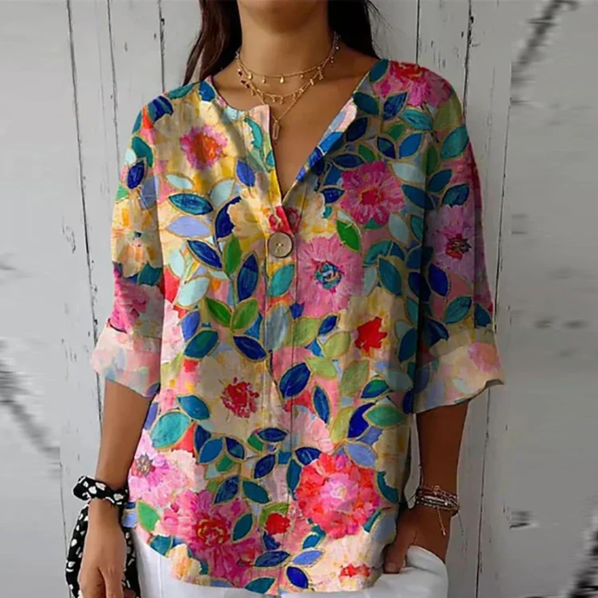 Floral Print Blouse for Women - Elegant Summer Top 4